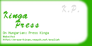 kinga press business card